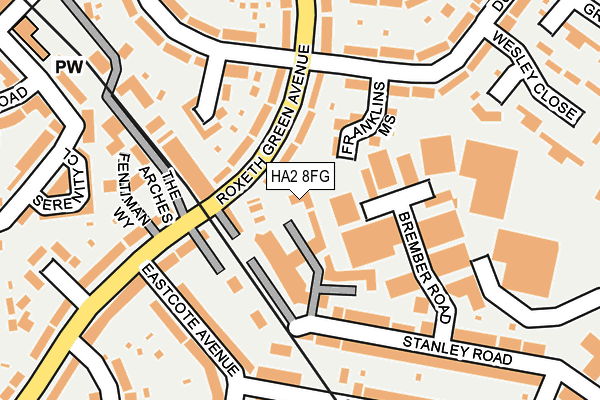 HA2 8FG map - OS OpenMap – Local (Ordnance Survey)