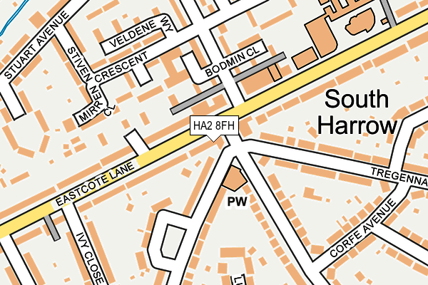 HA2 8FH map - OS OpenMap – Local (Ordnance Survey)