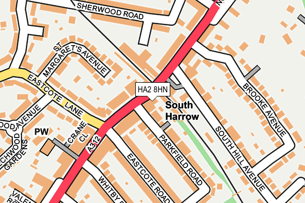 HA2 8HN map - OS OpenMap – Local (Ordnance Survey)