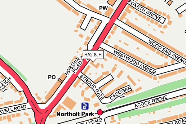 HA2 8JH map - OS OpenMap – Local (Ordnance Survey)