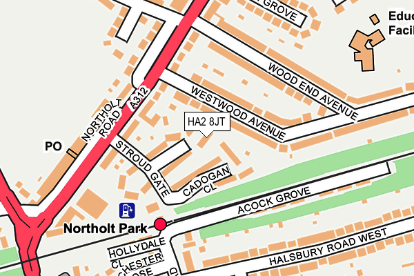 HA2 8JT map - OS OpenMap – Local (Ordnance Survey)