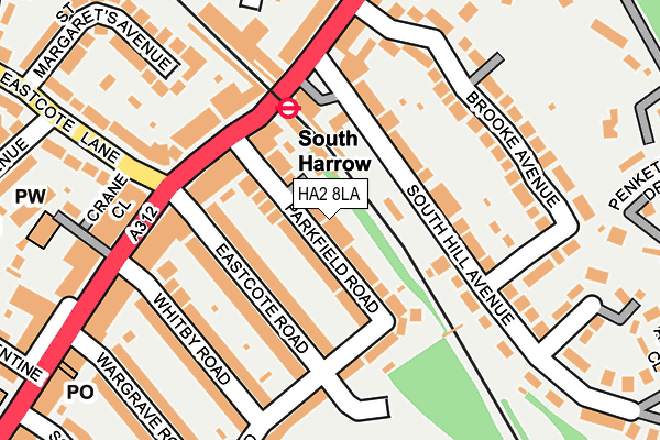 HA2 8LA map - OS OpenMap – Local (Ordnance Survey)