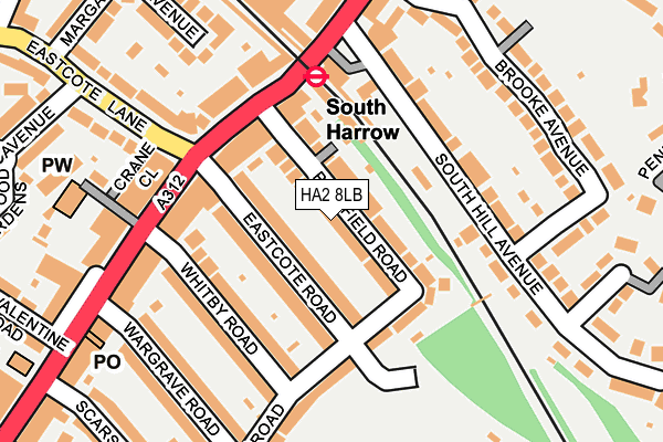 HA2 8LB map - OS OpenMap – Local (Ordnance Survey)