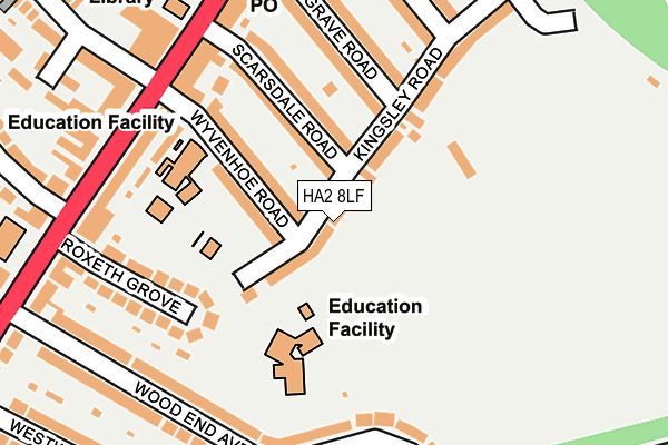 HA2 8LF map - OS OpenMap – Local (Ordnance Survey)