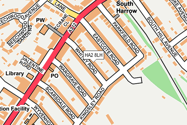HA2 8LH map - OS OpenMap – Local (Ordnance Survey)