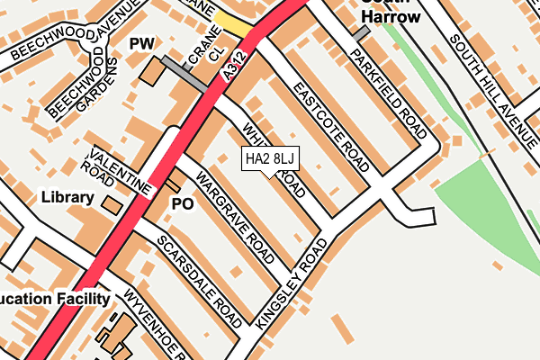 HA2 8LJ map - OS OpenMap – Local (Ordnance Survey)