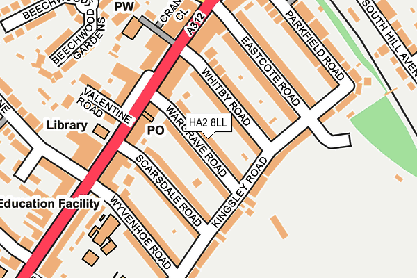 HA2 8LL map - OS OpenMap – Local (Ordnance Survey)