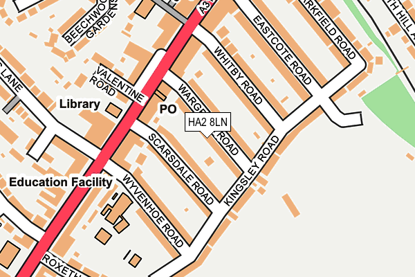 HA2 8LN map - OS OpenMap – Local (Ordnance Survey)