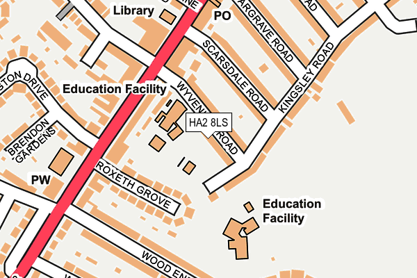 HA2 8LS map - OS OpenMap – Local (Ordnance Survey)