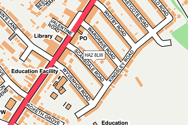 HA2 8LW map - OS OpenMap – Local (Ordnance Survey)