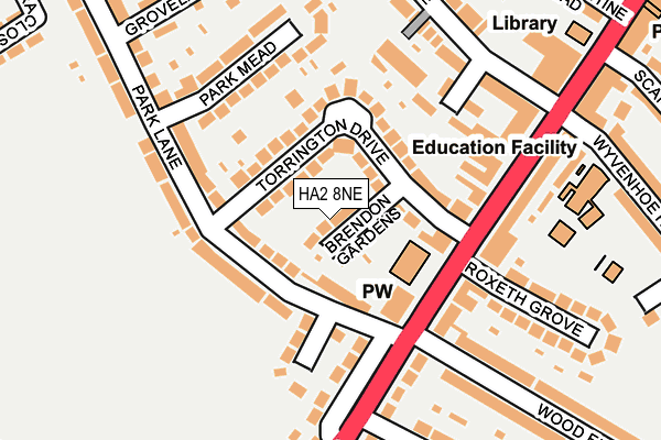 HA2 8NE map - OS OpenMap – Local (Ordnance Survey)