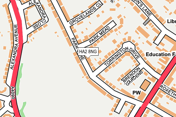 HA2 8NG map - OS OpenMap – Local (Ordnance Survey)