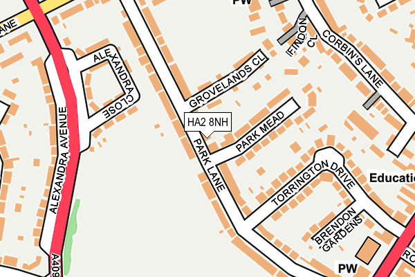 HA2 8NH map - OS OpenMap – Local (Ordnance Survey)