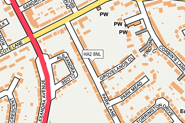 HA2 8NL map - OS OpenMap – Local (Ordnance Survey)