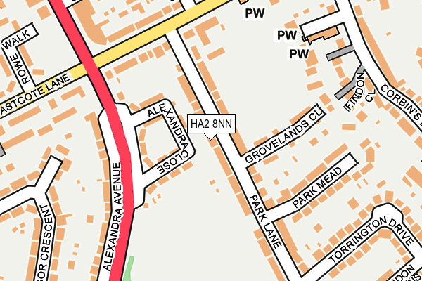 HA2 8NN map - OS OpenMap – Local (Ordnance Survey)