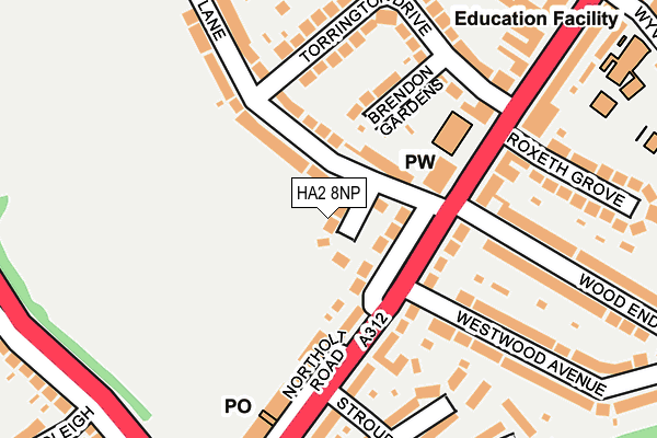 HA2 8NP map - OS OpenMap – Local (Ordnance Survey)