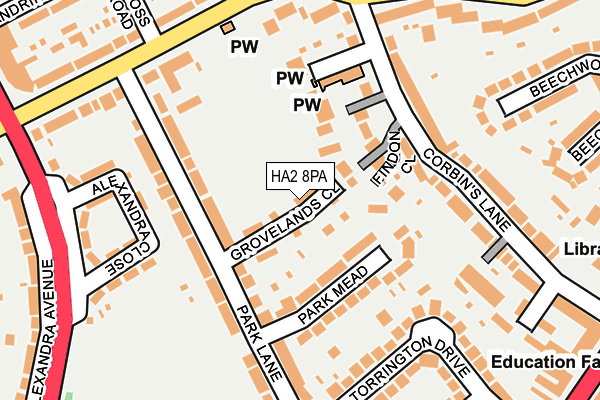 HA2 8PA map - OS OpenMap – Local (Ordnance Survey)