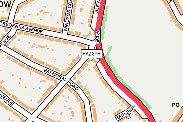 HA2 8PH map - OS OpenMap – Local (Ordnance Survey)