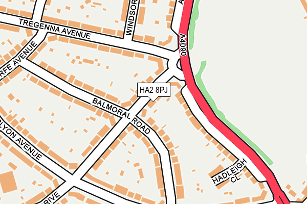 HA2 8PJ map - OS OpenMap – Local (Ordnance Survey)