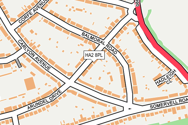 HA2 8PL map - OS OpenMap – Local (Ordnance Survey)