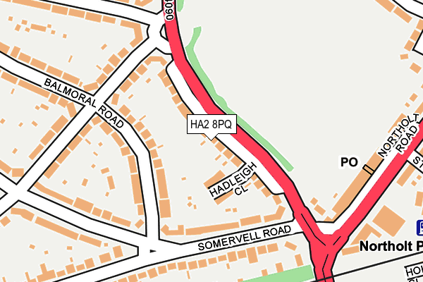HA2 8PQ map - OS OpenMap – Local (Ordnance Survey)