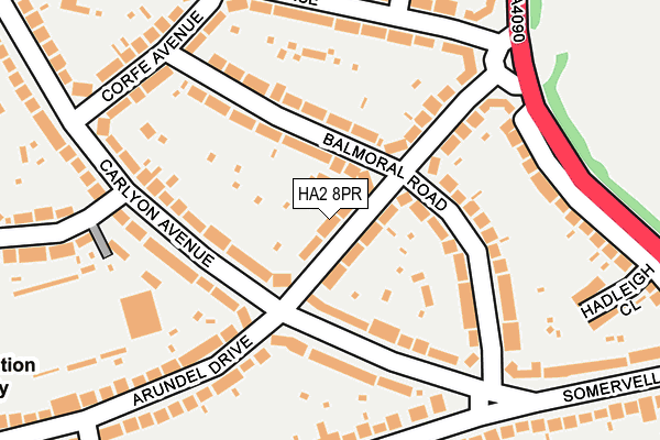 HA2 8PR map - OS OpenMap – Local (Ordnance Survey)