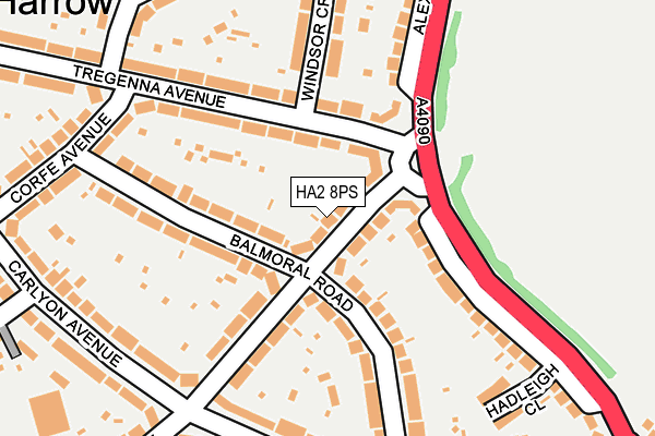 HA2 8PS map - OS OpenMap – Local (Ordnance Survey)