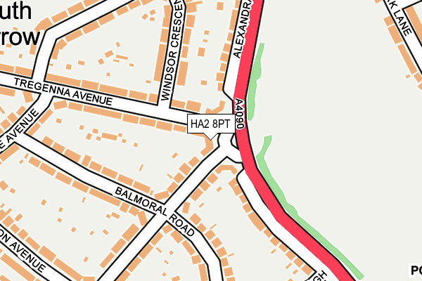 HA2 8PT map - OS OpenMap – Local (Ordnance Survey)