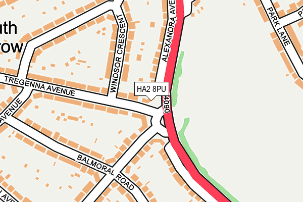 HA2 8PU map - OS OpenMap – Local (Ordnance Survey)