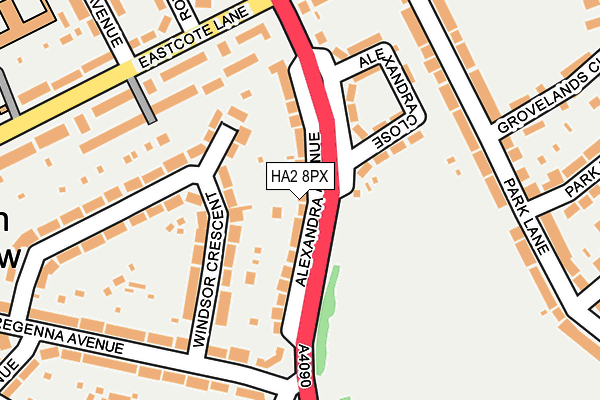 HA2 8PX map - OS OpenMap – Local (Ordnance Survey)