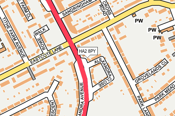 HA2 8PY map - OS OpenMap – Local (Ordnance Survey)
