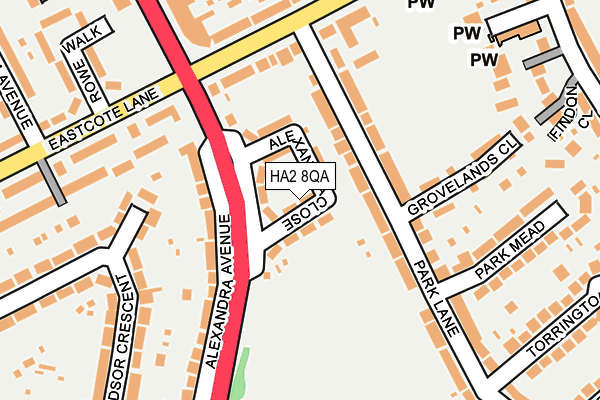 HA2 8QA map - OS OpenMap – Local (Ordnance Survey)