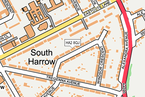 HA2 8QJ map - OS OpenMap – Local (Ordnance Survey)