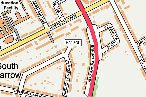 HA2 8QL map - OS OpenMap – Local (Ordnance Survey)