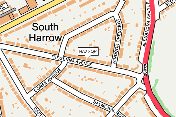 HA2 8QP map - OS OpenMap – Local (Ordnance Survey)