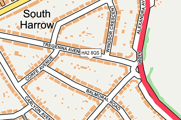 HA2 8QS map - OS OpenMap – Local (Ordnance Survey)