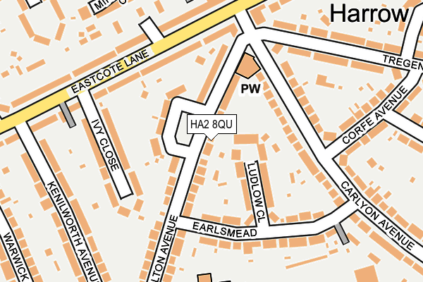 HA2 8QU map - OS OpenMap – Local (Ordnance Survey)