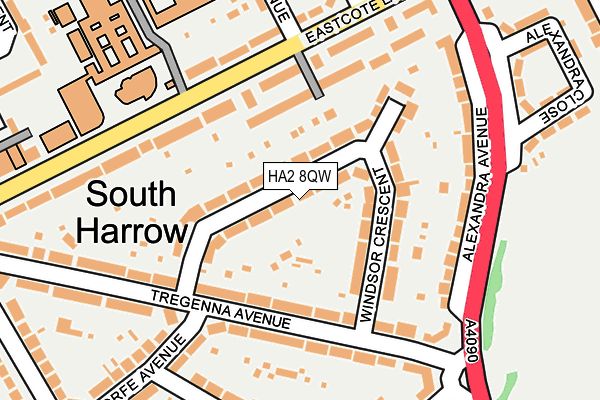 HA2 8QW map - OS OpenMap – Local (Ordnance Survey)