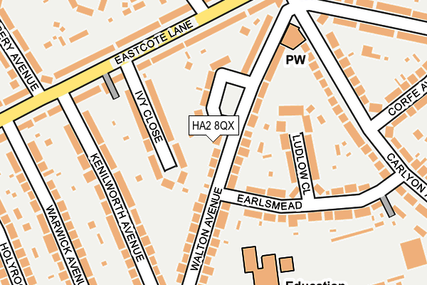 HA2 8QX map - OS OpenMap – Local (Ordnance Survey)