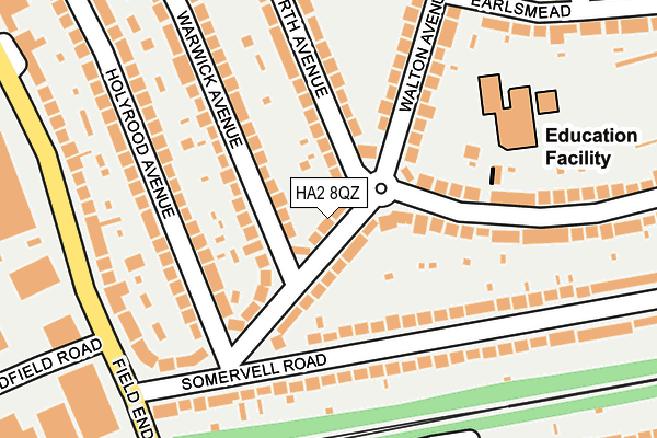 HA2 8QZ map - OS OpenMap – Local (Ordnance Survey)