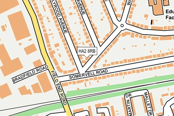 HA2 8RB map - OS OpenMap – Local (Ordnance Survey)