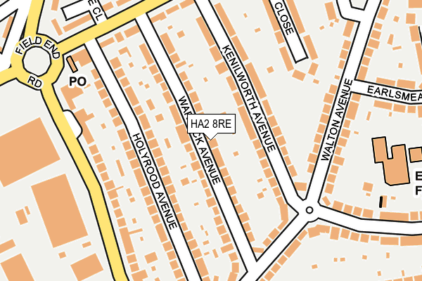 HA2 8RE map - OS OpenMap – Local (Ordnance Survey)