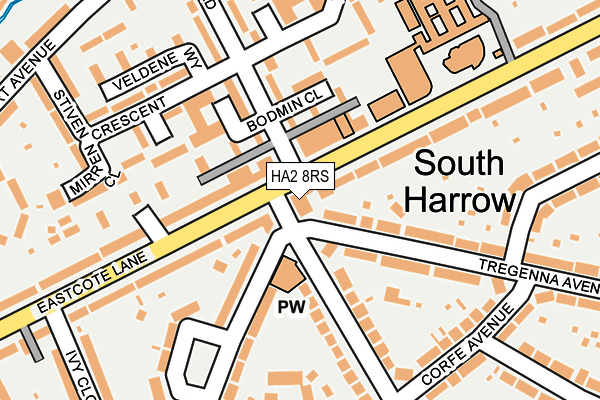 HA2 8RS map - OS OpenMap – Local (Ordnance Survey)