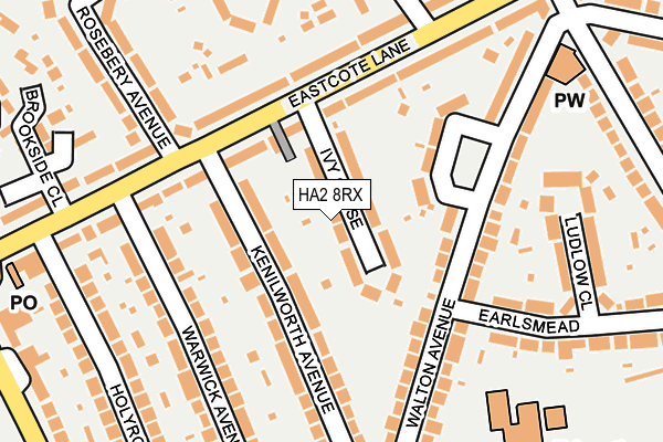 HA2 8RX map - OS OpenMap – Local (Ordnance Survey)