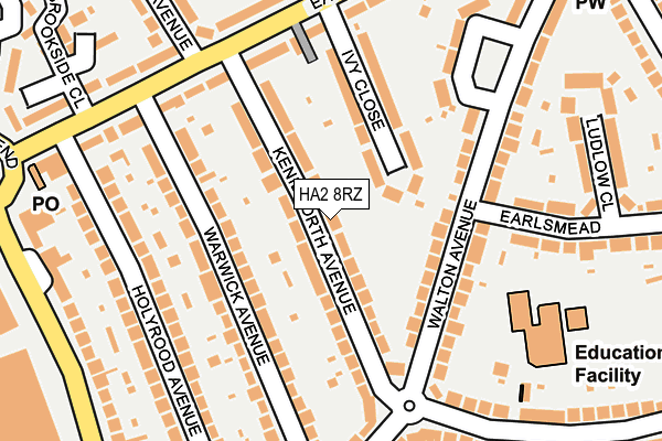 HA2 8RZ map - OS OpenMap – Local (Ordnance Survey)