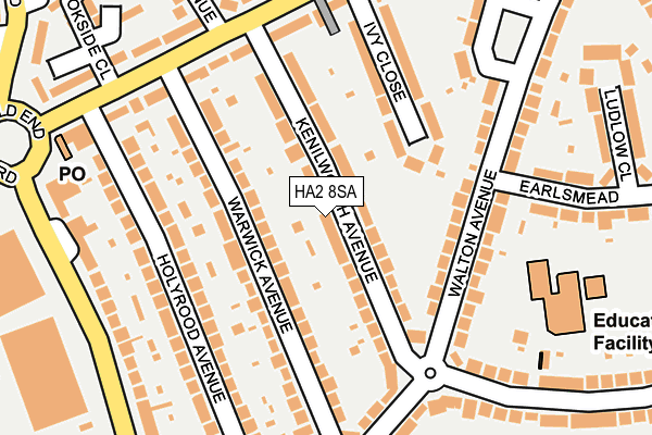HA2 8SA map - OS OpenMap – Local (Ordnance Survey)
