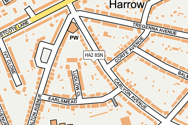 HA2 8SN map - OS OpenMap – Local (Ordnance Survey)