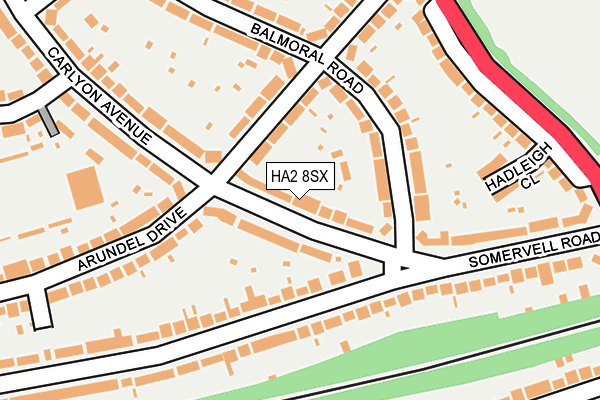 HA2 8SX map - OS OpenMap – Local (Ordnance Survey)