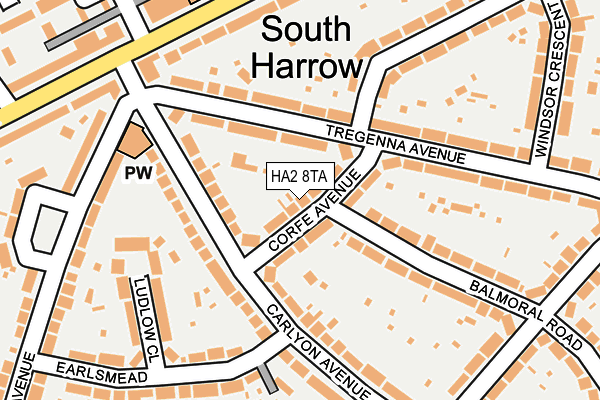 HA2 8TA map - OS OpenMap – Local (Ordnance Survey)