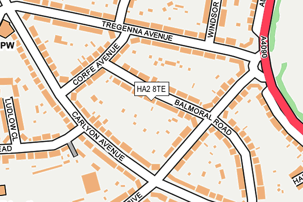 HA2 8TE map - OS OpenMap – Local (Ordnance Survey)
